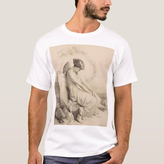 Camiseta Ángel cristiano sentado sobre una piedra (Anverso)