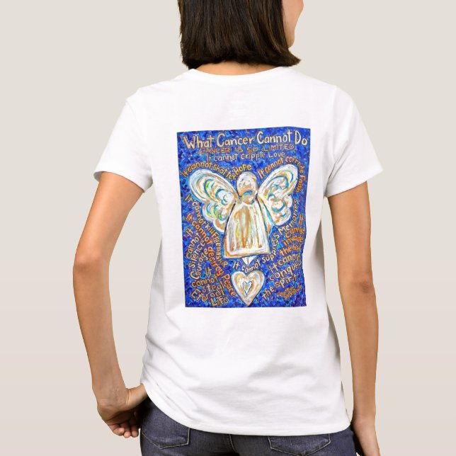 Camiseta Ángel de Cáncer de Oro y Azul (Imprimir a (Reverso)