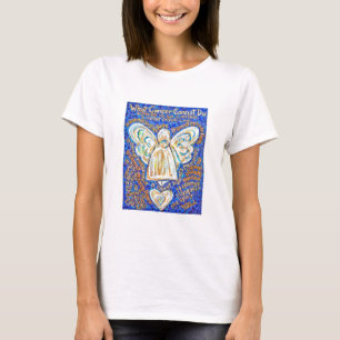 Camiseta Ángel de Cáncer de Oro y Azul (Texto al r