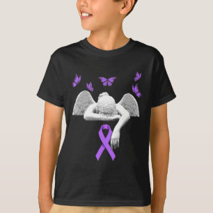 Camiseta Ángel de Conciencia Lazo Morado Mariposa 