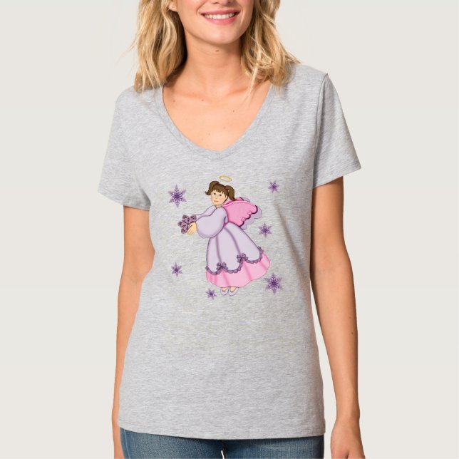 Camiseta Ángel de copas de nieve (Anverso)
