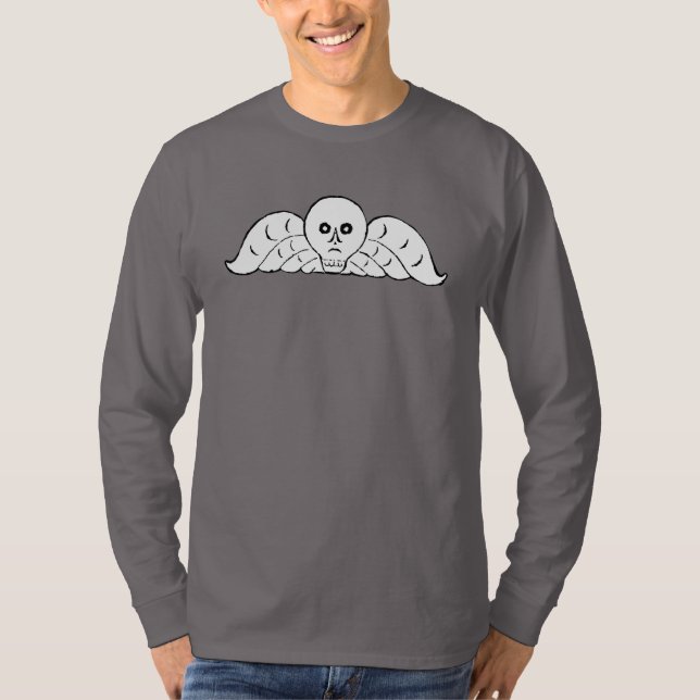Camiseta Ángel de cráneo de lápida colonial de Boston (Anverso)