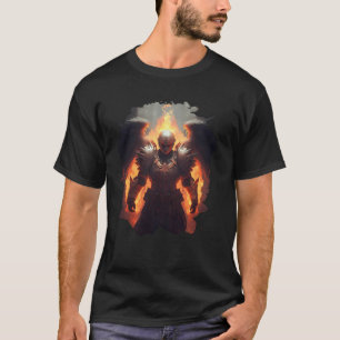 Camiseta Ángel de fuego con llamas del infierno en la parte