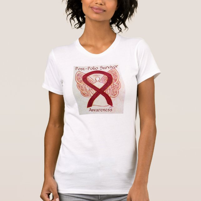Camiseta ángel de la cinta de conciencia de sobrev (Anverso)