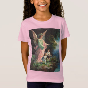 Camiseta Ángel de la guarda protegiendo a los niños cerca d