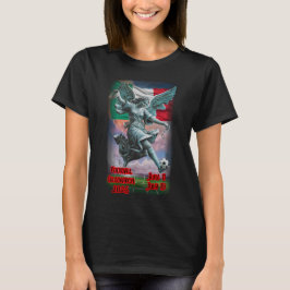 Camiseta Ángel de la Independencia Celebra Fútbol en Negro