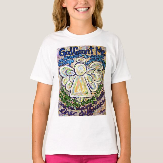 Camiseta Ángel de la oración de la serenidad (Dobl (Anverso)