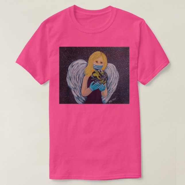 Camiseta Ángel de línea frontal (Diseño del anverso)