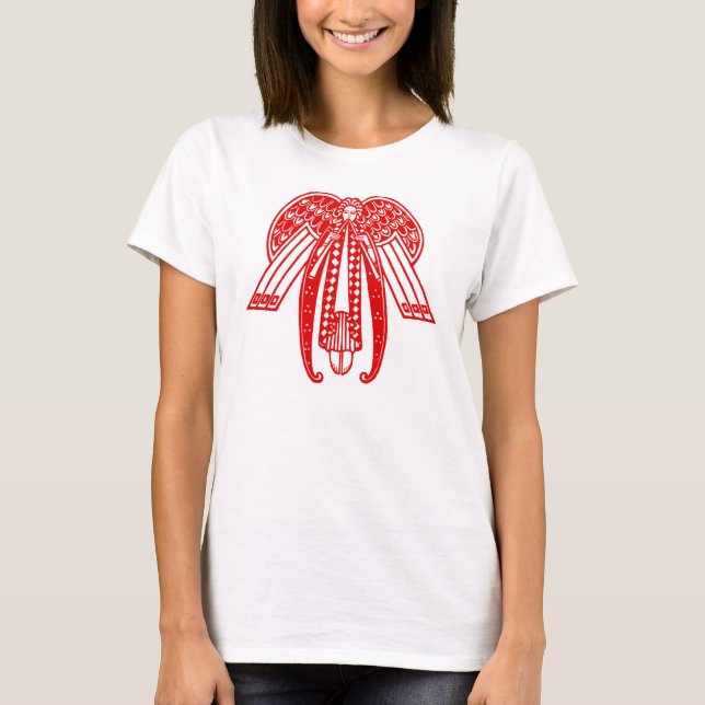 Camiseta Ángel de Navidad Art Deco (Anverso)