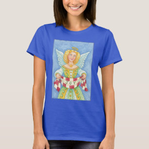 Camiseta Ángel de Navidad de dibujos animados lindos con ha