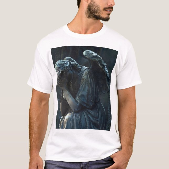 Camiseta Ángel de piedra de llanto oscuro (Anverso)