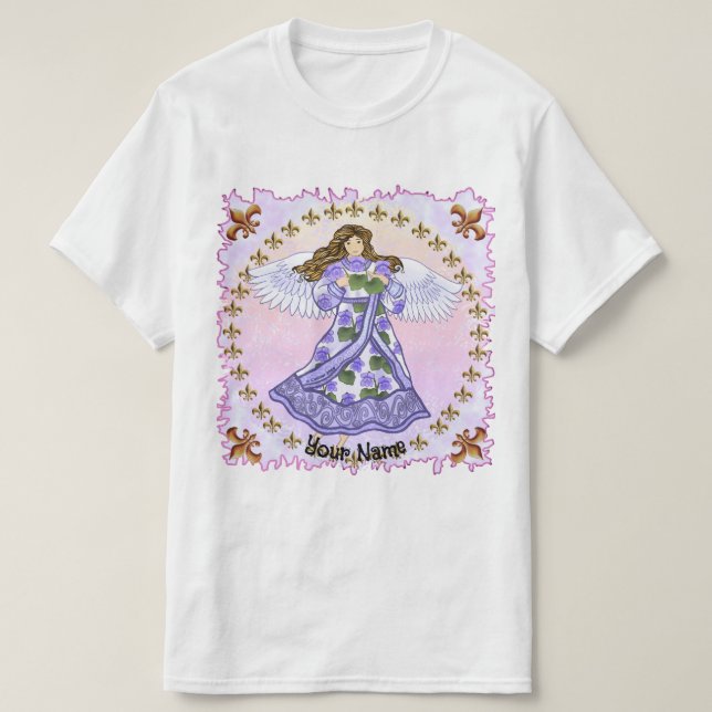Camiseta Ángel de Violetas (Diseño del anverso)