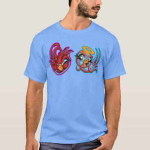 Camiseta ángel del cielo del pájaro contra demonio del ave