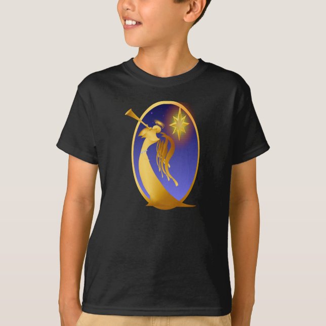 Camiseta Ángel del navidad del oro (Anverso)