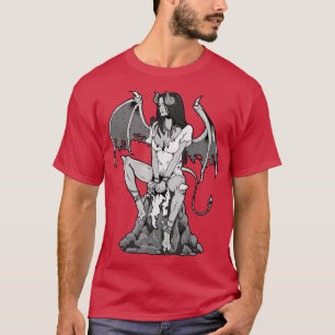 Camiseta Angel Devil Satan Gótico Grunge Demon Gótica Mujer