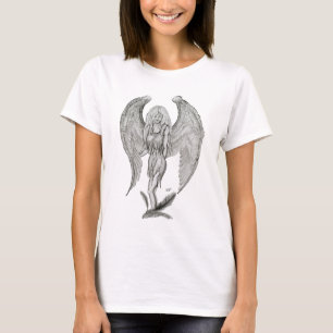 Camiseta Ángel, diseño negro y blanco