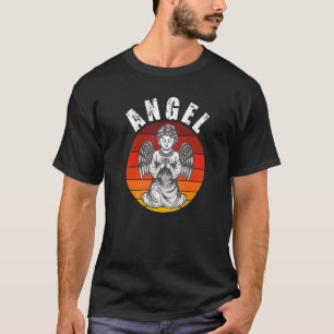 Camiseta Ángel Espiritual Kneeling Cherub Retro Sunset