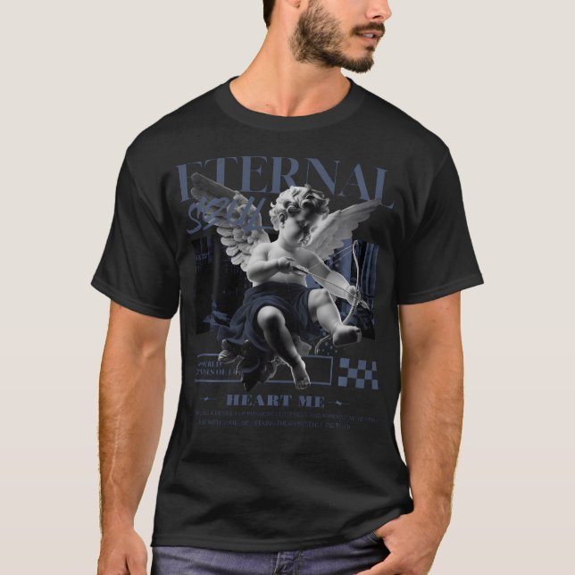 Camiseta Ángel Eterno Bajo Difundido Azul 11S Tee De Coinci (Anverso)