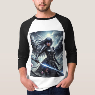Camiseta Ángel ⚔️ Gótico Samurai - Guerrero de las sombras