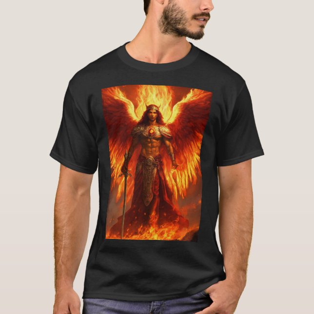 Camiseta Ángel llama a la estatua de fuego de Uriel para di (Anverso)