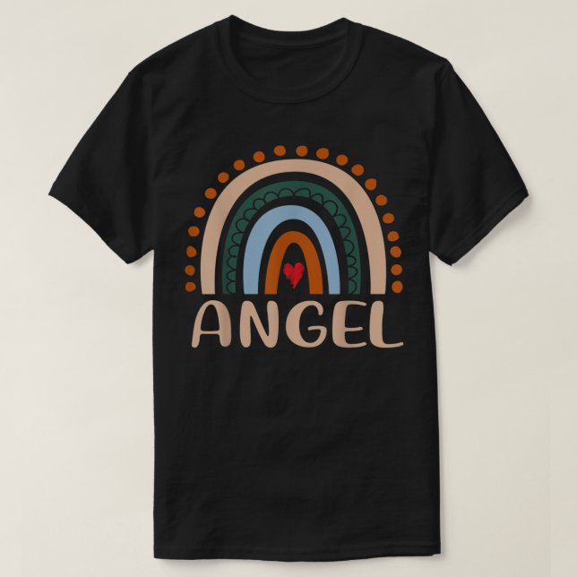 Camiseta Angel Name Personalized Funny Women Rainbow (Diseño del anverso)
