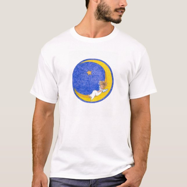 Camiseta Ángel Napping en la luna (Anverso)