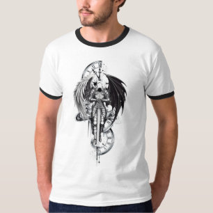 Camiseta Ángel Oscuro y Caballero Alado Demonio Ringer