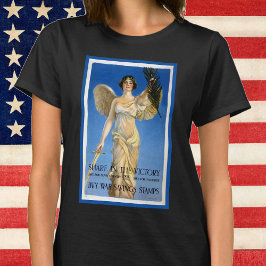 Camiseta Ángel Patriótico de Mujer Vintage, Compra Bonos de