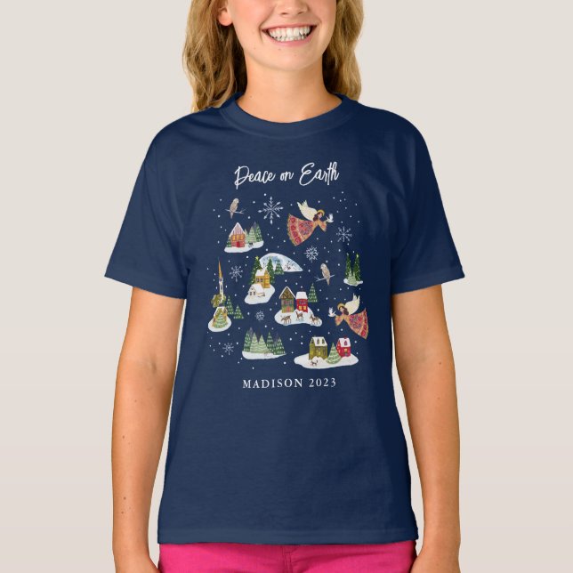 Camiseta Angel Peace on Earth Navidades (Anverso)