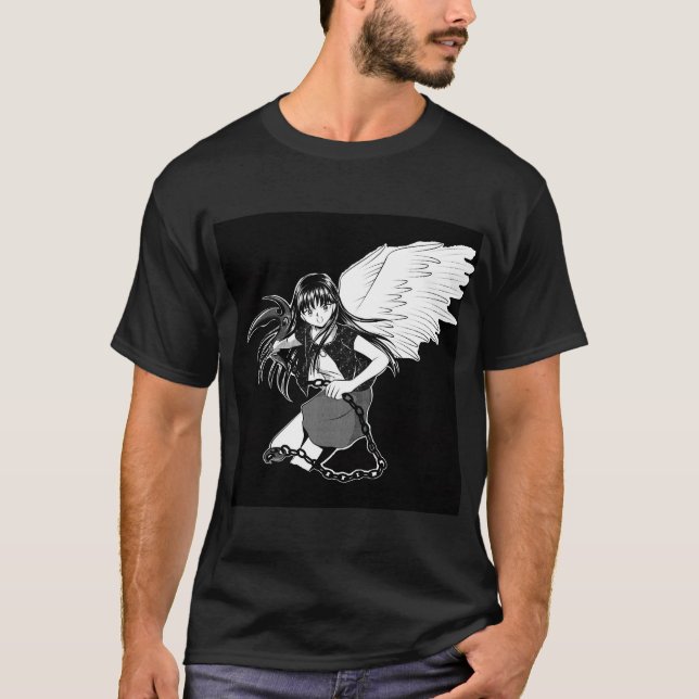 Camiseta Ángel puesto a tierra: Doble negro (Anverso)
