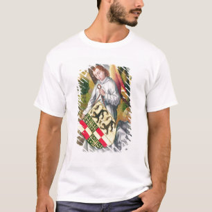 Camiseta Ángel que sostiene un escudo con dos leopardos