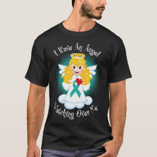 Camiseta Ángel que vigila mí la cinta verde azulada