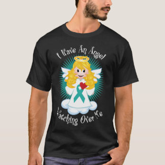 Camiseta Ángel que vigila mí la cinta verde azulada