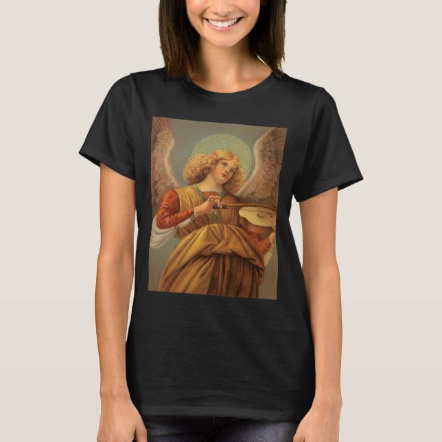 Camiseta Ángel renacentista tocando violín Melozzo da Forli (Anverso)