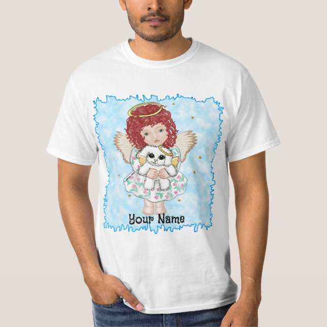 Camiseta Ángel sosteniendo perro (Anverso)