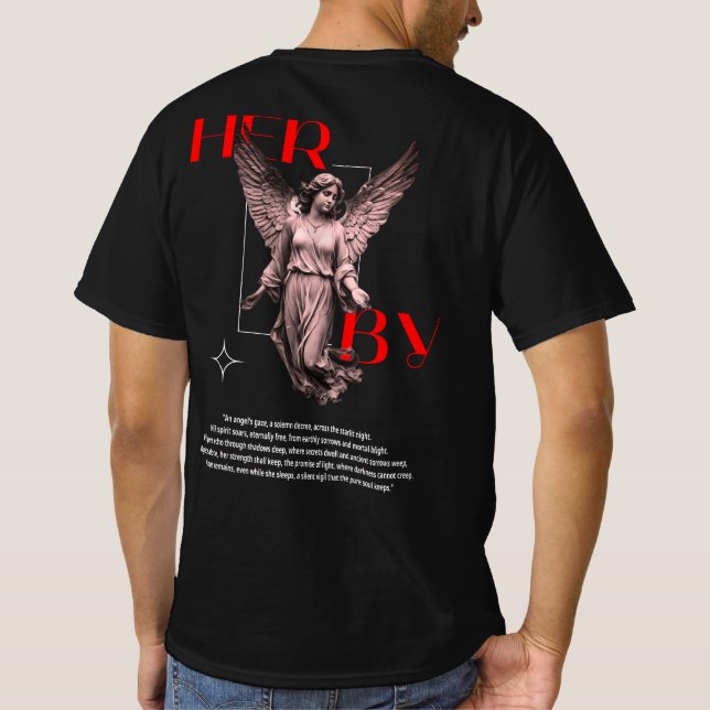 Camiseta Ángel T-Shirt - ELLA DE - Estatua de Ángel Gótico (Reverso)