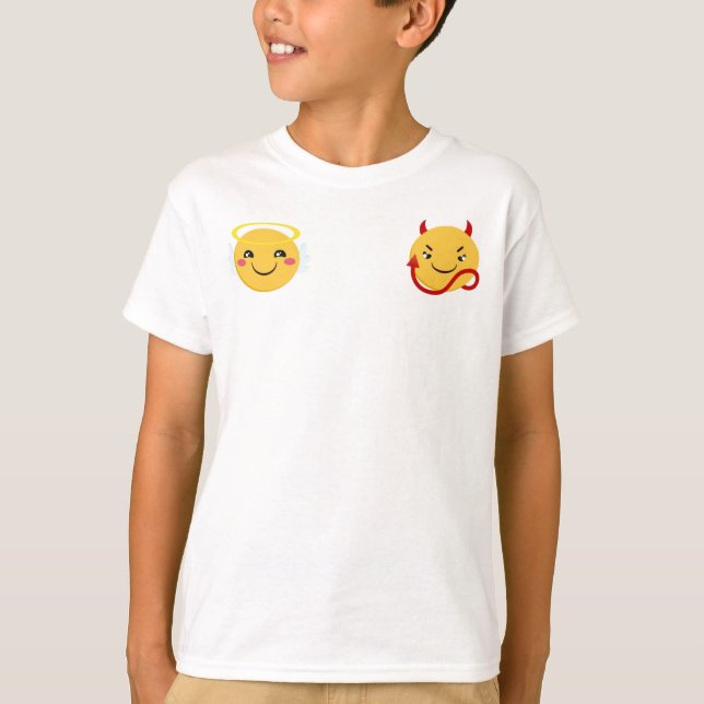 Camiseta Ángel vs Emoji Diablo PErsonalize (Anverso)