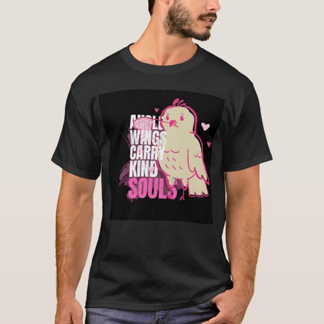 Camiseta Angel Wings Carry Kind Soul Bird con Heart Bran f (Anverso)
