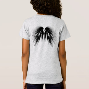 Camiseta ANGEL WINGS Monograma Gris negro