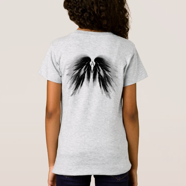 Camiseta ANGEL WINGS Monograma Gris negro (Reverso)
