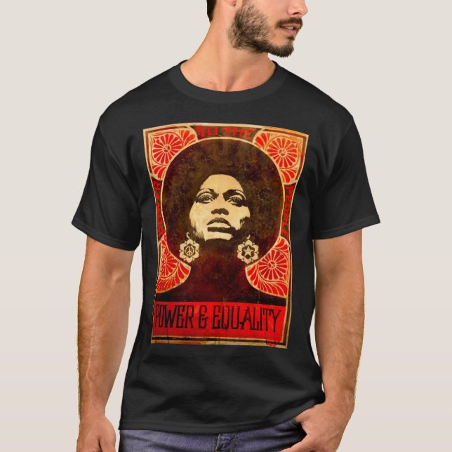 Camiseta Angela Davis Poster 1971 Pegatina (Anverso)