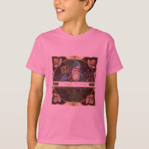 Camiseta Ángeles de Santa Victorianos Navidad Azul Arte Ant