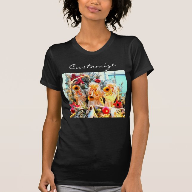 Camiseta ángeles proclamando feliz navidad (Anverso)