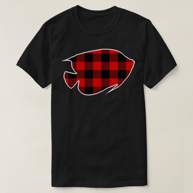 Camiseta Angelfish Red Buffalo Plaid Pet Matching PJ Family (Diseño del anverso)