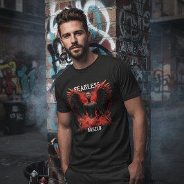 Camiseta Angelo Intrépido Guardián Alado Oscuro Gráfico
