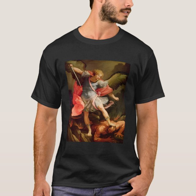 Camiseta Angels Archangel Michael derrotando a Satanás Chri (Anverso)