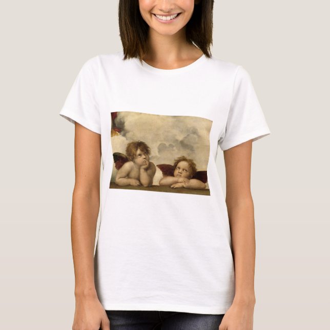 Camiseta Angels Cherubs Raphael Santi Sistine Madonna Sweet (Anverso)