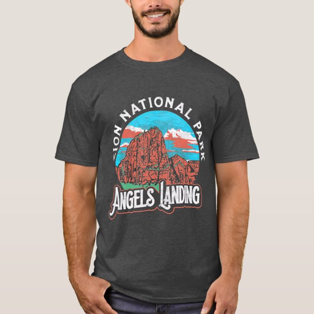Camiseta Angels Landing Zion Parque Nacional Vintage años 8 (Anverso)