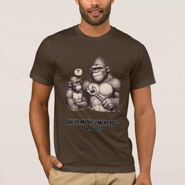 Camiseta Anger Management 101 – Funny Gorilla Dad Mechanic  (Anverso)