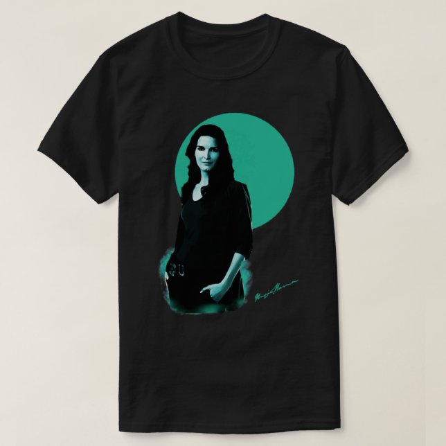 Camiseta Angie Harmon-blue poster Cap (Diseño del anverso)